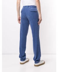 Pantalon chino en velours côtelé bleu Massimo Alba