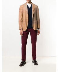 Pantalon chino en velours côtelé bordeaux Incotex