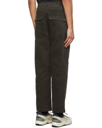 Pantalon chino en velours côtelé gris foncé Satta