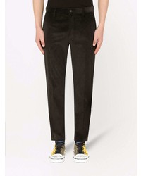 Pantalon chino en velours côtelé gris foncé Dolce & Gabbana