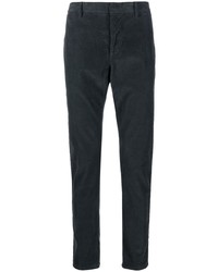 Pantalon chino en velours côtelé gris foncé Dondup