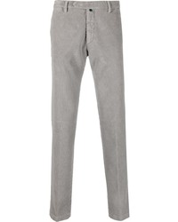 Pantalon chino en velours côtelé gris Borrelli