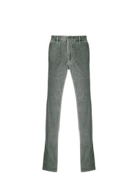 Pantalon chino en velours côtelé gris Incotex