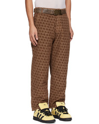 Pantalon chino en velours côtelé imprimé marron ERL