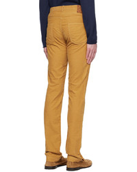 Pantalon chino en velours côtelé jaune Massimo Alba