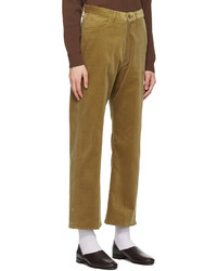 Pantalon chino en velours côtelé marron clair Auralee