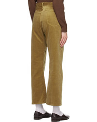 Pantalon chino en velours côtelé marron clair Auralee