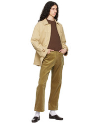 Pantalon chino en velours côtelé marron clair Auralee