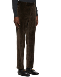 Pantalon chino en velours côtelé marron foncé Tom Ford
