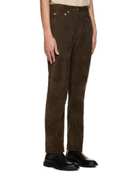 Pantalon chino en velours côtelé marron foncé President’S