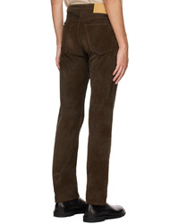 Pantalon chino en velours côtelé marron foncé President’S