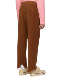 Pantalon chino en velours côtelé marron Incotex Red x FACETASM