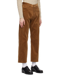 Pantalon chino en velours côtelé marron Auralee