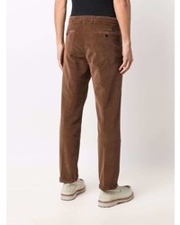 Pantalon chino en velours côtelé marron Fay