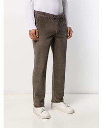 Pantalon chino en velours côtelé marron Canali