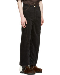 Pantalon chino en velours côtelé noir Jieda