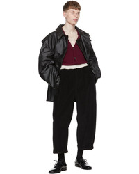 Pantalon chino en velours côtelé noir Maison Margiela