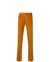 Pantalon chino en velours côtelé orange