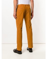 Pantalon chino en velours côtelé orange Incotex