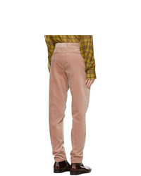 Pantalon chino en velours côtelé rose Rochas Homme