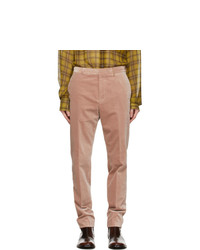 Pantalon chino en velours côtelé rose Rochas Homme