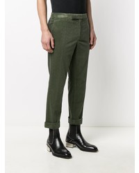 Pantalon chino en velours côtelé vert foncé Haider Ackermann