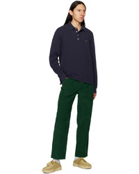 Pantalon chino en velours côtelé vert foncé Noah