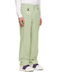 Pantalon chino en velours côtelé vert menthe Wooyoungmi