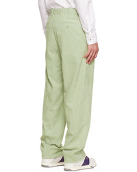 Pantalon chino en velours côtelé vert menthe Wooyoungmi