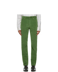 Pantalon chino en velours côtelé vert