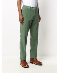Pantalon chino en velours côtelé vert Etro