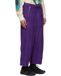 Pantalon chino en velours côtelé violet Gentle Fullness
