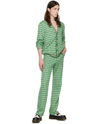Pantalon chino en vichy vert menthe Anna Sui