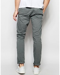 Pantalon chino gris Selected