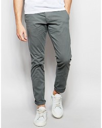 Pantalon chino gris Selected
