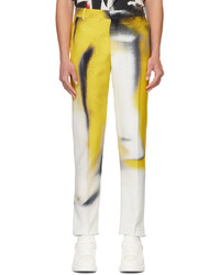 Pantalon chino imprimé beige Alexander McQueen