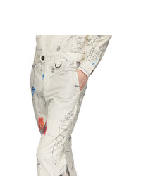 Pantalon chino imprimé blanc Isabel Benenato