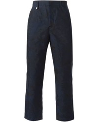 Pantalon chino imprimé bleu marine Alexander McQueen