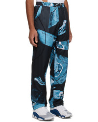 Pantalon chino imprimé bleu marine Saul Nash