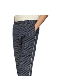 Pantalon chino imprimé bleu marine Gucci