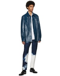 Pantalon chino imprimé bleu marine Alexander McQueen
