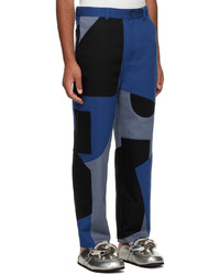 Pantalon chino imprimé bleu marine JW Anderson