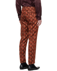 Pantalon chino imprimé bordeaux Dries Van Noten