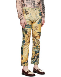 Pantalon chino imprimé doré Just Cavalli