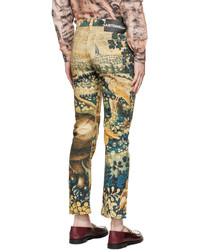 Pantalon chino imprimé doré Just Cavalli