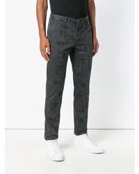 Pantalon chino imprimé gris foncé Incotex