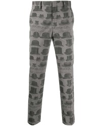 Pantalon chino imprimé gris Viktor & Rolf