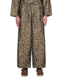 Pantalon chino imprimé léopard marron clair Needles