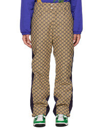 Pantalon chino imprimé marron clair Gucci