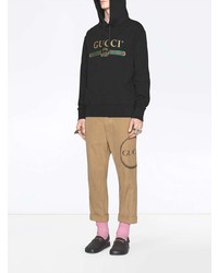 Pantalon chino imprimé marron clair Gucci